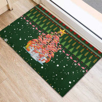 Flamingo Christmas Tree Christmas Rubber Doormat Funny Xmas Holiday Patterns - Wonder Print Shop