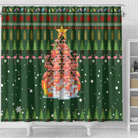 Flamingo Christmas Tree Christmas Shower Curtain Funny Xmas Holiday Patterns - Wonder Print Shop