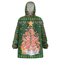 Flamingo Christmas Tree Christmas Wearable Blanket Hoodie Funny Xmas Holiday Patterns - Wonder Print Shop