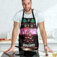 Flamingo Make Me Happy Christmas Apron Funny Xmas Holiday Patterns - Wonder Print Shop