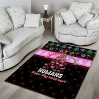 Flamingo Make Me Happy Christmas Area Rug Funny Xmas Holiday Patterns - Wonder Print Shop
