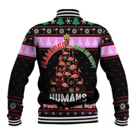 Flamingo Make Me Happy Christmas Baseball Jacket Funny Xmas Holiday Patterns - Wonder Print Shop