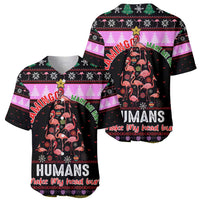Flamingo Make Me Happy Christmas Baseball Jersey Funny Xmas Holiday Patterns - Wonder Print Shop