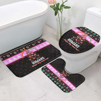 Flamingo Make Me Happy Christmas Bathroom Set Funny Xmas Holiday Patterns - Wonder Print Shop