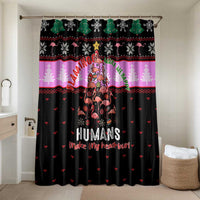 Flamingo Make Me Happy Christmas Bathroom Set Funny Xmas Holiday Patterns - Wonder Print Shop