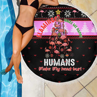 Flamingo Make Me Happy Christmas Beach Blanket Funny Xmas Holiday Patterns - Wonder Print Shop