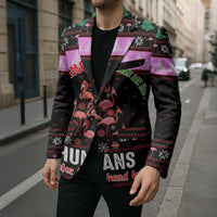 Flamingo Make Me Happy Christmas Blazer Funny Xmas Holiday Patterns - Wonder Print Shop