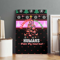 Flamingo Make Me Happy Christmas Canvas Wall Art Funny Xmas Holiday Patterns - Wonder Print Shop