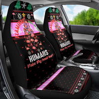 Flamingo Make Me Happy Christmas Car Seat Cover Funny Xmas Holiday Patterns - Wonder Print Shop