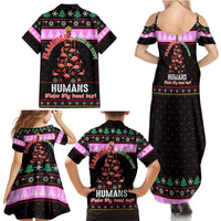 Flamingo Make Me Happy Christmas Family Matching Summer Maxi Dress and Hawaiian Shirt Funny Xmas Holiday Patterns - Wonder Print Shop