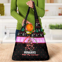 Flamingo Make Me Happy Christmas Grocery Bag Funny Xmas Holiday Patterns - Wonder Print Shop
