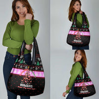 Flamingo Make Me Happy Christmas Grocery Bag Funny Xmas Holiday Patterns - Wonder Print Shop