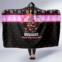 Flamingo Make Me Happy Christmas Hooded Blanket Funny Xmas Holiday Patterns - Wonder Print Shop