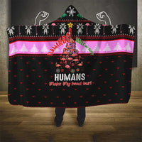 Flamingo Make Me Happy Christmas Hooded Blanket Funny Xmas Holiday Patterns - Wonder Print Shop