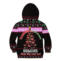 Flamingo Make Me Happy Christmas Kid Hoodie Funny Xmas Holiday Patterns - Wonder Print Shop