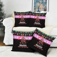 Flamingo Make Me Happy Christmas Pillow Cover Funny Xmas Holiday Patterns - Wonder Print Shop