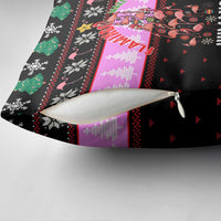 Flamingo Make Me Happy Christmas Pillow Cover Funny Xmas Holiday Patterns - Wonder Print Shop