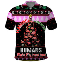 Flamingo Make Me Happy Christmas Polo Shirt Funny Xmas Holiday Patterns - Wonder Print Shop