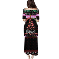 Flamingo Make Me Happy Christmas Puletasi Funny Xmas Holiday Patterns - Wonder Print Shop