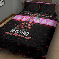 Flamingo Make Me Happy Christmas Quilt Bed Set Funny Xmas Holiday Patterns - Wonder Print Shop