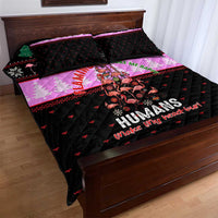 Flamingo Make Me Happy Christmas Quilt Bed Set Funny Xmas Holiday Patterns - Wonder Print Shop