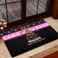 Flamingo Make Me Happy Christmas Rubber Doormat Funny Xmas Holiday Patterns - Wonder Print Shop