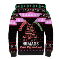Flamingo Make Me Happy Christmas Sherpa Hoodie Funny Xmas Holiday Patterns - Wonder Print Shop