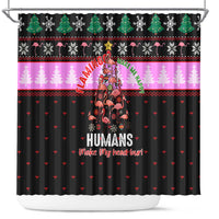 Flamingo Make Me Happy Christmas Shower Curtain Funny Xmas Holiday Patterns - Wonder Print Shop