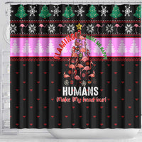 Flamingo Make Me Happy Christmas Shower Curtain Funny Xmas Holiday Patterns - Wonder Print Shop