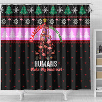 Flamingo Make Me Happy Christmas Shower Curtain Funny Xmas Holiday Patterns - Wonder Print Shop