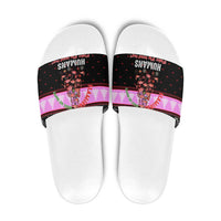 Flamingo Make Me Happy Christmas Slide Sandals Funny Xmas Holiday Patterns - Wonder Print Shop