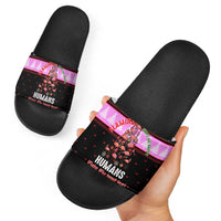 Flamingo Make Me Happy Christmas Slide Sandals Funny Xmas Holiday Patterns - Wonder Print Shop