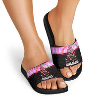 Flamingo Make Me Happy Christmas Slide Sandals Funny Xmas Holiday Patterns - Wonder Print Shop