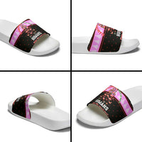 Flamingo Make Me Happy Christmas Slide Sandals Funny Xmas Holiday Patterns - Wonder Print Shop
