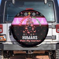 Flamingo Make Me Happy Christmas Spare Tire Cover Funny Xmas Holiday Patterns - Wonder Print Shop