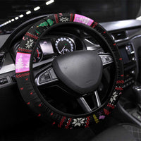 Flamingo Make Me Happy Christmas Steering Wheel Cover Funny Xmas Holiday Patterns - Wonder Print Shop