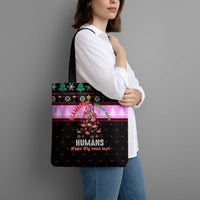 Flamingo Make Me Happy Christmas Tote Bag Funny Xmas Holiday Patterns - Wonder Print Shop
