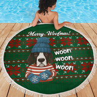 Great Dane Woofmas Christmas Beach Blanket Funny Xmas Holiday Patterns - Wonder Print Shop