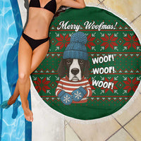 Great Dane Woofmas Christmas Beach Blanket Funny Xmas Holiday Patterns - Wonder Print Shop