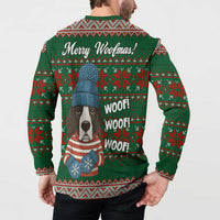 Great Dane Woofmas Christmas Button Sweatshirt Funny Xmas Holiday Patterns - Wonder Print Shop