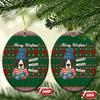 Great Dane Woofmas Christmas Ceramic Ornament Funny Xmas Holiday Patterns - Wonder Print Shop