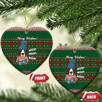 Great Dane Woofmas Christmas Ceramic Ornament Funny Xmas Holiday Patterns - Wonder Print Shop