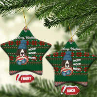Great Dane Woofmas Christmas Ceramic Ornament Funny Xmas Holiday Patterns - Wonder Print Shop