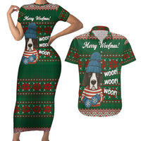 Great Dane Woofmas Christmas Couples Matching Short Sleeve Bodycon Dress and Hawaiian Shirt Funny Xmas Holiday Patterns - Wonder Print Shop