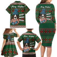 Great Dane Woofmas Christmas Family Matching Long Sleeve Bodycon Dress and Hawaiian Shirt Funny Xmas Holiday Patterns - Wonder Print Shop