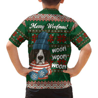 Great Dane Woofmas Christmas Family Matching Off The Shoulder Long Sleeve Dress and Hawaiian Shirt Funny Xmas Holiday Patterns - Wonder Print Shop