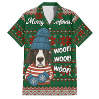 Great Dane Woofmas Christmas Family Matching Off The Shoulder Long Sleeve Dress and Hawaiian Shirt Funny Xmas Holiday Patterns - Wonder Print Shop