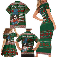 Great Dane Woofmas Christmas Family Matching Short Sleeve Bodycon Dress and Hawaiian Shirt Funny Xmas Holiday Patterns - Wonder Print Shop