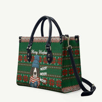 Great Dane Woofmas Christmas Leather Bag Funny Xmas Holiday Patterns - Wonder Print Shop