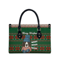 Great Dane Woofmas Christmas Leather Bag Funny Xmas Holiday Patterns - Wonder Print Shop